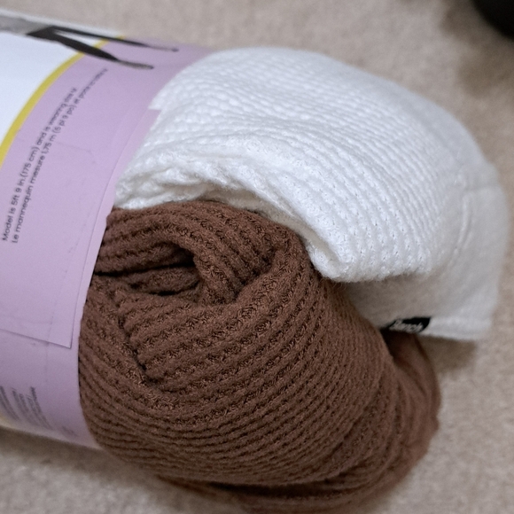 New! Bench Waffle Cargo Lounge Pants 2 Pack Women's XXL Cream Brown Casual - Picture 9 of 12